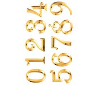 Alipis Numeri Civici 3D Autoadesivi in ABS Galvanizzato Dorato 7 CM, Set da 10 Pezzi per Porte, Cassette Postali e Appartamenti, Targhe Numeriche Resistenti per Hotel, Uffici e