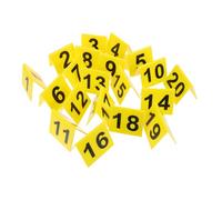 Alipis Numeri da Tavolo Bifacciali a Forma di V in Acrilico Resistente, Segnaposto Numerico Compatto per Ristoranti, Bar e Caffetterie, Set da 1 a 20 Caratteri Giallo su Nero 5,5x6,3 Cm