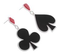 Alipis Orecchini Pendenti Grandi Poker Design Picche e Cuore in Acrilico Leggeri e Comodi per Donna, Gioielli Vintage alla Moda per Feste e Uso Quotidiano