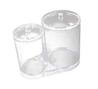 Alipis Organizer Trasparente per Cotone Fioc con Doppio Scomparto e Coperchio Porta Make-up Portatile per Dischetti Struccanti Custodia Resistente e Facile da Pulire per Viaggi e Uso