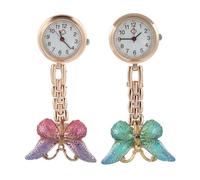 Alipis Orologio da Taschino Infermiera 2 Pezzi Design Farfalla, Quarzo Oro, Facile da Usare e Confortevole, per Studenti Durante gli Esami