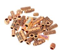 Alipis Perline a Foro Largo per Dreadlocks e Trecce 65 Pezzi in Legno Plastico Naturali Accessori per Extension Chioma Ragazze per Acconciature Intrecciate e Ciondoli Decorativi