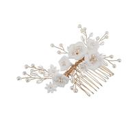 Alipis Pettine per Capelli Sposa in Argilla Bianca con Perle Accessorio Elegante Europeo per Acconciature Nuziali Decorazione Multifunzionale per Cerimonie e Eventi Speciali