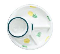 Alipis Piatto in Ceramica a Scomparti per Frutta e Cibi, Uso Casa | Design a Scomparti, Fondo Antiscivolo, Motivo Frutta Adorabile, per Ristorante e Tavola Domestica Stile Casuale