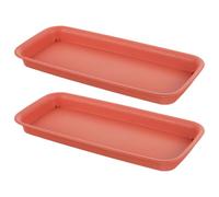 Alipis Piatto per Piante in Plastica Rettangolare Rosso 40x20 cm 2 Pezzi, Vassoio per Fioriere e Cura Piante Adatto per Decorazione Interna e Progetti di Giardinaggio