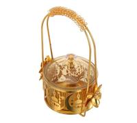 Alipis Piatto Portaoggetti Eid Mubarak con Coperchio in Plastica e Metallo Vassoio per Dolcetti e Snack del Ramadan Centrotavola Decorativo Mediorientale per Feste Islamiche e