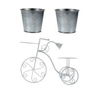 Alipis Piedistallo per Piante in Ferro Bianco a Forma di Bicicletta Vintage, Portavaso Versatile Lavorazione Fine per Casa e Ufficio