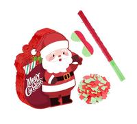 Alipis Pinata di Natale Grande Babbo Natale Rosso con Bastone e Bendaggio Gioco per Feste in Famiglia e Attività Scolastiche Decorazione Appesa Resistente per Eventi Natalizi