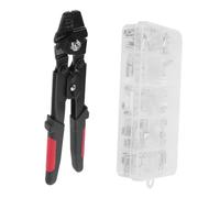 Alipis Pinza Crimpatrice Acciaio Inox per Cavi Kit con Anelli Alluminio Doppia Fascetta Strumento Professionale con Impugnatura Antiscivolo e Meccanismo Autobloccante per Cavi Acciaio di