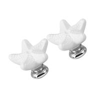 Alipis Pomelli a Stella per Mobile in Ceramica Bianca Set da 2 Manopole per Cassetti e Porte Armadio Ferramenta Creativa per Arredamento Casa Bagno Ufficio Hotel