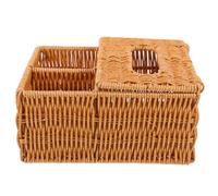 Alipis Porta Fazzoletti Intrecciato in Contenitore Resistente in Imitazione Rattan per Casa e Ufficio Organizer Leggero e Durevole per Tissue Box e Spazi Ordinati