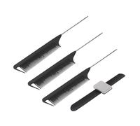 Alipis Porta Fermagli per Chioma Magnetico Nero in Silicone e Abs Bracciale e Pettini a Punta per Parrucchieri, Set 3 Pezzi per Acchiappare Fermagli Velocemente
