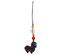 Alipis Portachiavi con Cavallo in Legno e Pietra per Chiavi Auto Decorative | Pendente Adorabile, Agata Rossa e Legno, Stile Classico, Facile da Ritrovare e Resistente All'usura