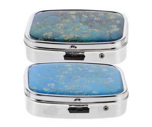 Alipis Portapillole Portatile in Metallo 2 Pezzi con Scomparti, Design Compatto e Moderno, per Borsa e Attività All'aperto