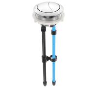Alipis Pulsante Doppio per Serbatoio Wc in Abs e Acciaio Inossidabile, Accessorio Bagno con Asta Allungata, Facile da Installare, Forma Rotonda per Bagno e Hotel Colore Casuale