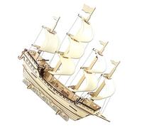 Alipis Puzzle in Legno Veliero Kit DIY Puzzle Nave per Adulti Nave Vela con Design Dettagliato e Liscio Gioco Educativo per Sviluppo Concentrazione e Coordinazione