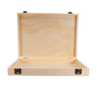 Alipis Scatola Portaoggetti in Legno Massello Coperchio Incernierato Organizer Decorativo Rettangolare Non Verniciato per Gioielli e Piccoli Oggetti Baule Portaoggetti Multifunzionale