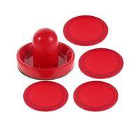 Alipis Set 1 Pezzo Spingidischi da Hockey da Tavolo Rosso 96Mm e 4 Mini Dischi da Gioco 63Mm in Plastica Resistente Accessori per Tavoli Air Hockey per Gioco Competitivo e Uso Familiare