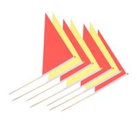 Alipis Set 10 Bandiere di Demarcazione Rosse e Gialle per Prato Picchetti in Legno e Poliestere Bandiere da Giardino per Segnalazione Aree Marcatori per Rilievi Topografici e