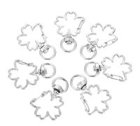 Alipis Set 10 Pezzi Portachiavi a Molla Fibbia a Chiusura Scatto Accessori Fai da Te Fermaglio a Fiore Bianco Clip Creativa per Portachiavi Borse e Cartelle