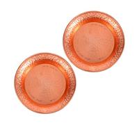 Alipis Set 2 Pezzi Ciotole Rotonde in Rame 4,5 Pollici, Decorazione Cucina e Vassoio per Monete, Stile Vintage Handmade Martellato Tocco Artistico Unico per Ambienti Moderni e Boho