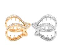 Alipis Set 2 Pezzi Fermagli per Chioma Donna con Cristalli Brillanti, Forma a V per Coda Alta, Lega di Zinco Resistente per Acconciature Eleganti e Sicura Tenuta Colore Casuale