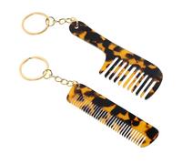 Alipis Set 2 Pezzi Mini Portachiavi a Pettine in Acetato con Stampa Leopardata Pettine Piccolo Districante da Viaggio per Chioma Accessorio Portatile per Donne e Uomini per Ufficio e