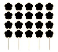 Alipis Set 20 Pezzi Mini Lavagne Nere in Legno a Forma di Fiore Etichette per Fiori e Piante da Giardino Cartelli Decorativi Leggeri per Matrimoni Natale e Segnaletica Eventi