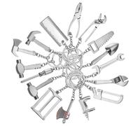 Alipis Set 20 Pezzi Portachiavi Fai da Te Ciondolo a Forma di Utensile Decorazione Creativa per Borsa Zaino e Interni Auto Ciondolo Resistente Design Modellato Dettagliato