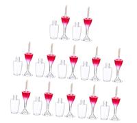 Alipis Set 24 Tubetti Vuoti per Lucidalabbra a Forma di Bicchiere di Vino Contenitori Cosmetici Trasparenti e Rossi in Plastica per Lip Gloss Fai da Te e Viaggio