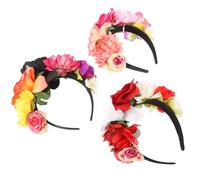 Alipis Set 3 Cerchietti Floreali Gotici Rose Vintage, Fasce per Chioma Halloween e Feste Messicane, Accessori Decorativi per Compleanni e Party Tematizzati