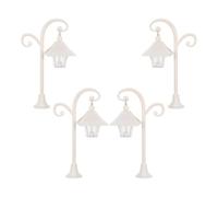 Alipis Set 4 Pezzi Lampioni Vintage per Casa delle Bambole, Bianco, Facile Installazione Plug And Play, Accessori per Scena Villaggio Festivo, Dimensioni 14.3x8x4.4cm