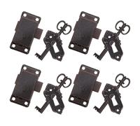 Alipis Set 4 Serrature per Armadietti Vintage con Chiavi Serratura per Mobiletto D’Epoca 54X28 MM Ferramenta per Cassetti e Porte di Mobili Decorativi Adatta per Armadi e Scrivanie