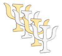 Alipis Set 4 Spille Psicologia Simbolo in Lega Decorazione Dorata e Argentata per Ragazze Accessorio Vintage da Bavero e Sciarpa