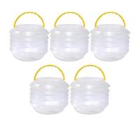 Alipis Set 5 Pezzi Bacinella per Lavaggio a Spazzola in Plastica Trasparente Pieghevole Maniglia Contenitore Portatile per Lavaggio delle Penne Lavapennelli per Artisti per e attività