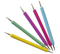 Alipis Set 5 Pezzi Strumenti per Nail Art Dotting Tools per Manicure Punta a Sfera in Plastico Colore Assortito Facili da Usare per Decorazioni Unghie Elegante Design