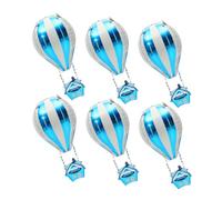 Alipis Set 6 Palloncini Mongolfiera in Lamina di Alluminio 4D Blu Decorazioni Tridimensionali per Feste di Compleanno e Aule Scolastiche Facile Gonfiaggio e Resistente per Eventi
