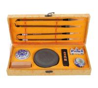 Alipis Set Cancelleria per Studenti Calligrafia Cinese Pennello per Inchiostro Portatile, Bastoncino D'inchiostro Leggero e Pietra per Inchiostro Compatta, per Pratica Artistica e Studio