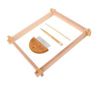 Alipis Set Completo per Tessitura Arazzi Struttura 28X22 CM Ago a Cruna Grande in Legno Uncinetto da 4 MM e Pettine per Lavori Artigianali e Maglieria Fai da Te