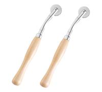 Alipis Set da 2 Ruote Dentate Manico in Legno, Rotella di Delimitazione Rotonda e Strumento per Cucire su Misura, per Lavori Artigianali e Punto Croce Marcatura Precisa del Percorso