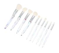 Alipis Set di 10 Pennelli per Cosmetici Donna Manico in Plastica e Fibra, Design Cristallo Irregolare, Applicazione Morbida e Tocco Confortevole per Viso e Occhi