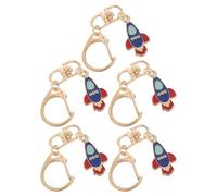 Alipis Set di 5 Portachiavi Creativi in Lega a Forma di Razzo, Design alla Moda e Pratici per Organizzare le Chiavi, come Ornamenti Quotidiani