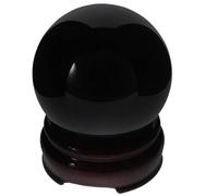 Alipis Sfera di Cristallo di Ossidiana Nera con Base in Legno Decorazione da Tavolo per Casa e Ufficio Ornamento in Ossidiana da 6 CM per Meditazione e Feng Shui