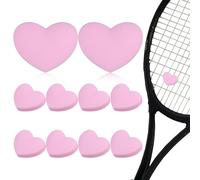 Alipis Smorzatori per Racchetta da Tennis a Forma di Cuore in Silicone Rosa, Set da 10 Pezzi, Ammortizzatori Antivibrazione Leggeri e Facili da Installare, Accessori per Controllo