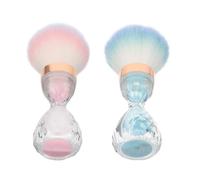 Alipis Spazzola per Polvere Unghie 2 Pezzi con Setole Morbide e Impugnatura Ergonomica a Forma di Clessidra per Pulizia Manicure Fai da Te e Salone