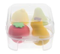 Alipis Spugnette per Make Up Frutta 4 Pezzi per Cipria e Fondotinta, Materiale Idrofilo Non-Latex, Design Creativo, con Custodia, Facili da Usare senza Lasciare Segni