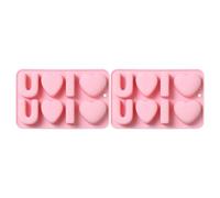 Alipis Stampo in Silicone Stampo per Dolci e Gelatina 2 Pezzi, a Forma di Cuore, Rosa, Design a Lettere Love, per San Valentino e Attività Genitore-figlio