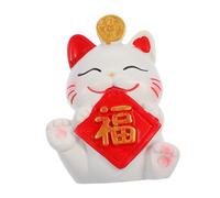 Alipis Statuina Gatto Porta Fortuna Decorazione Da Scrivania Forma Di Gatto Statuette Kawaii in Porcellana Portafortuna Giapponese Per Casa