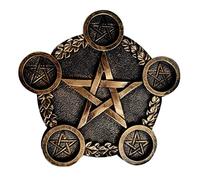 Alipis Stella Portacandele Astrologia Pentacolo Altare Piatto Resina Tealight Holder Vassoio Supporto di Candela per La Stregoneria Wicca Tarocchi Forniture