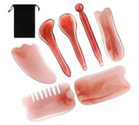 Alipis Strumento per Massaggio Gua Sha Include Borsa per Conservazione Set 1 Pezzo in Resina Rosa con Design Versatile e Portatile per Saloni di Massaggio e Domestico
